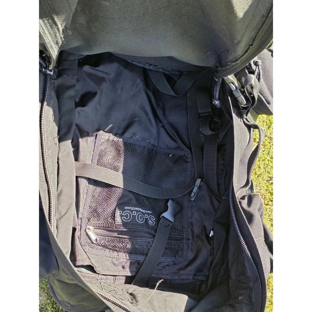 black tactical backpack is a Sandpiper of California Bugout Bag **see Pics**